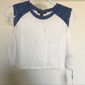 Baseball tee style crop top